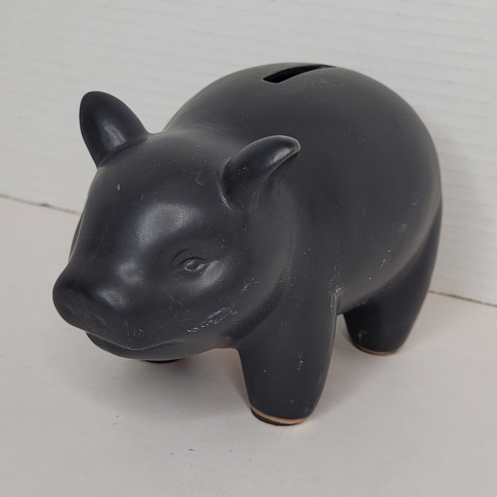 CAPITAList PIG Black Chalkboard Stoneware Piggy Bank London UK